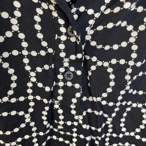 H&M top dress tunic women's small but oversize black white button up look - Picture 4 of 16